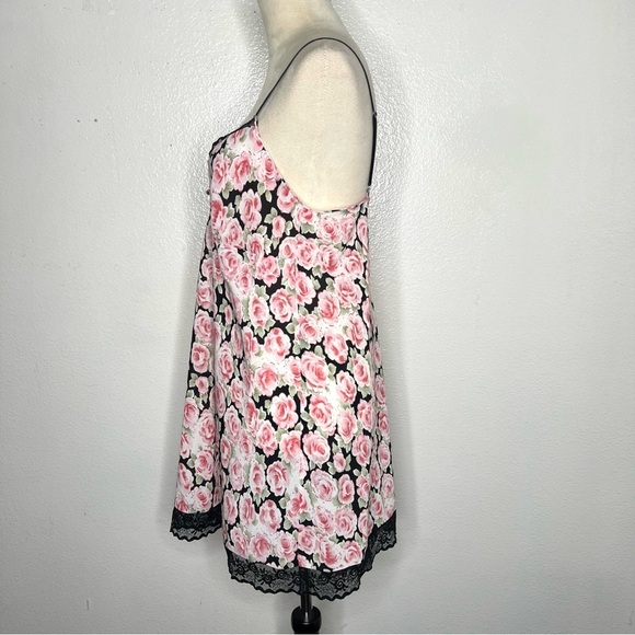 VINTAGE Oscar De La Renta Pink Label 90s Lace Trip Floral Slip Size Medium - Picture 5 of 12